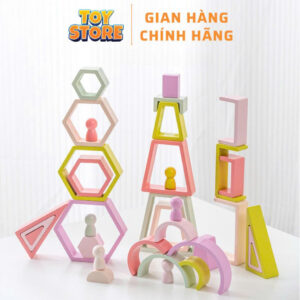 Bộ đồ chơi xếp hình bằng gỗ cao cấp cho bé toystore FUDAER