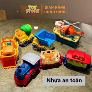 Đồ chơi mô hình xe ô tô FUDAER tàu hỏa, máy xúc các loại toystore chất liệu nhựa cao cấp