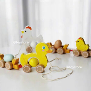 Bộ đồ chơi xe kéo động vật bằng gỗ cao cấp cho bé toystore FUDAER