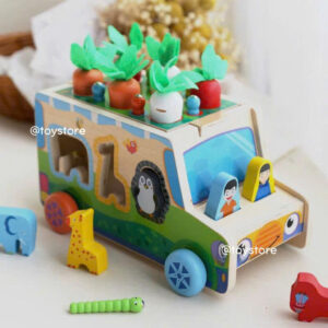 Bộ đồ chơi xe ô tô nông trại bằng gỗ cao cấp cho bé toystore FUDAER xe ô tô rau