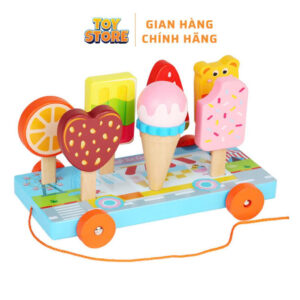 Bộ đồ chơi xe ô tô bán kem gỗ dễ thương FUDAER