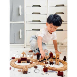 Bộ đồ chơi mô hình đường ray xe lửa bằng gỗ cao cấp cho bé toystore FUDAER