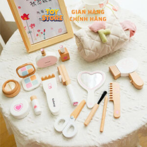 Bộ đồ chơi túi trang điểm gỗ FUDAER hoạ tiết sang chảnh cho bé