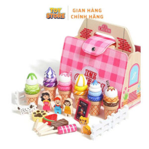 Bộ đồ chơi túi xách tiệc trà, tiệc kem bằng gỗ cao cấp cho bé toystore FUDAER