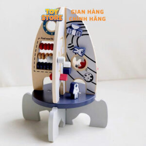 Bộ đồ chơi tên lửa bận rộn bằng gỗ cao cấp cho bé toystore FUDAER