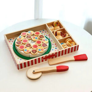 Bộ đồ chơi pizza gỗ kèm dụng cụ cắt bánh FUDAER