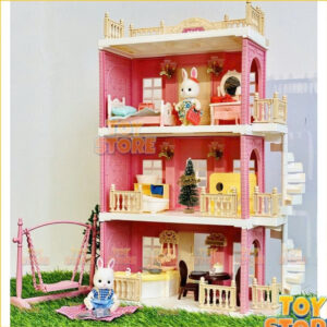 Bộ đồ chơi nhà thỏ bằng nhựa cao cấp đáng yêu cho bé toystore FUDAER