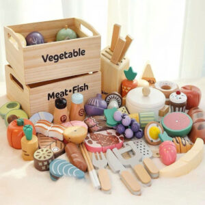 Bộ đồ chơi khay thức ăn kienvy bằng gỗ cao cấp toystore FUDAER set thức ăn nấu bếp cho bé
