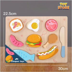 Bộ đồ chơi khay thức ăn nhỏ bằng gỗ cho bé toystore FUDAER