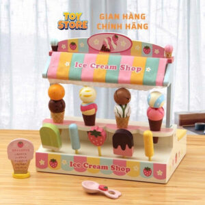 Bộ đồ chơi quầy kem 2 mặt bằng gỗ cho bé mother garden FUDAER