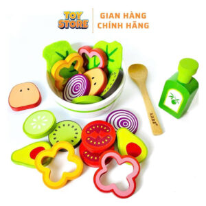 Bộ đồ chơi gỗ salad hoa quả, rau củ bằng gỗ toystore FUDAER