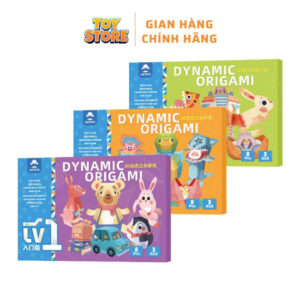Đồ chơi gấp giấy 3 cấp độ, giấy xếp nghệ thuật origami 3 cấp độ hình động vật, ô tô, máy bay cho bé toystore FUDAER