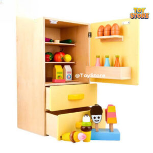 Bộ đồ chơi nấu ăn toystore Fudaer set tủ lạnh kèm nhiều đồ ăn gỗ cho bé