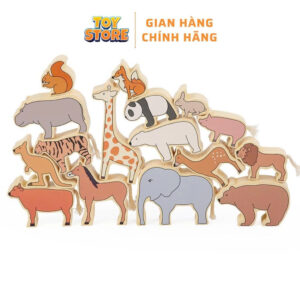 Bộ đồ chơi xếp gỗ cân bằng động vật toystore FUDAER