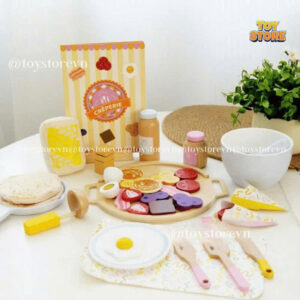 Bộ đồ chơi nấu ăn set bánh pancake kèm dụng cụ toystore Fudaer bằng gỗ cho bé
